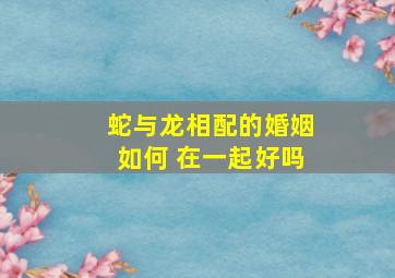 蛇与龙相配的婚姻如何 在一起好吗